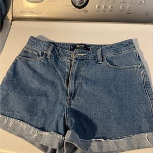 Hollister Medium Blue High-Rise Denim Cutoff Shorts